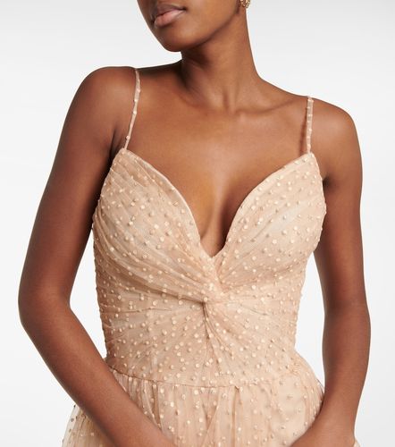 Robe midi en tulle à pois - Monique Lhuillier - Modalova