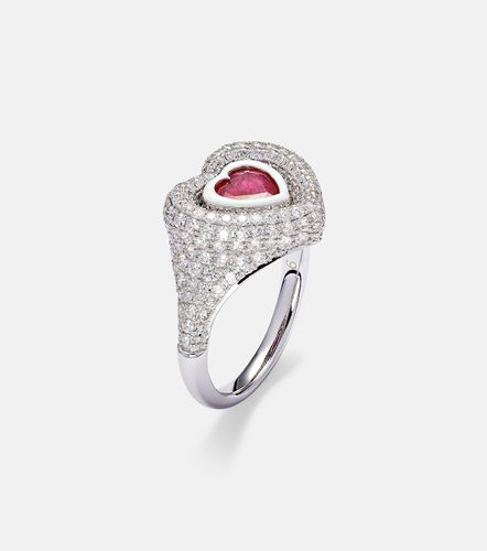 Bague Manaal 2.0 en or blanc 18 ct, rubis et diamants - Kamyen - Modalova