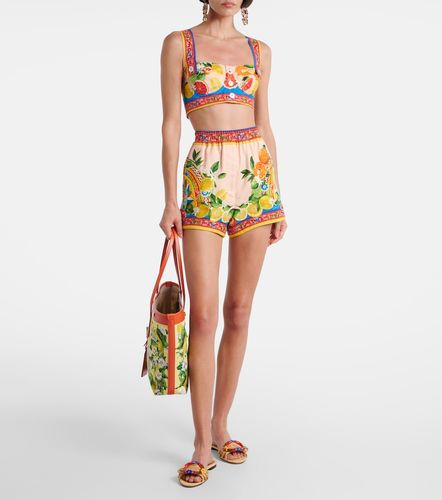 Short Taormina imprimé en coton mélangé - Dolce&Gabbana - Modalova