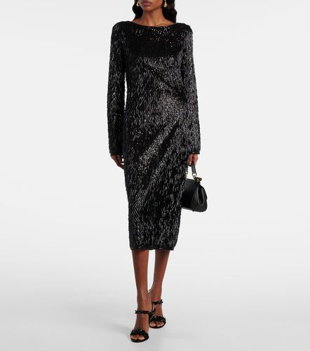 Robe longue en mousseline à sequins - Dolce&Gabbana - Modalova
