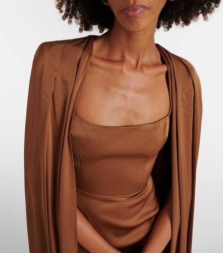 Robe longue à capuche en satin - Alex Perry - Modalova