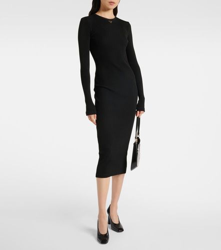 Prada Robe midi en maille à logo - Prada - Modalova