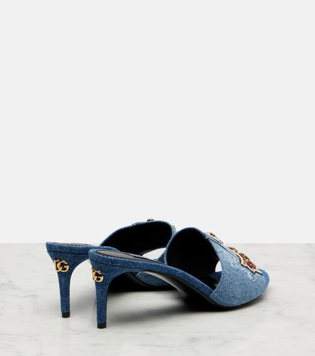 Mules en jean à cristaux - Dolce&Gabbana - Modalova