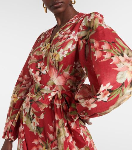 Robe portefeuille Lexi en lin à imprimé floral - Zimmermann - Modalova