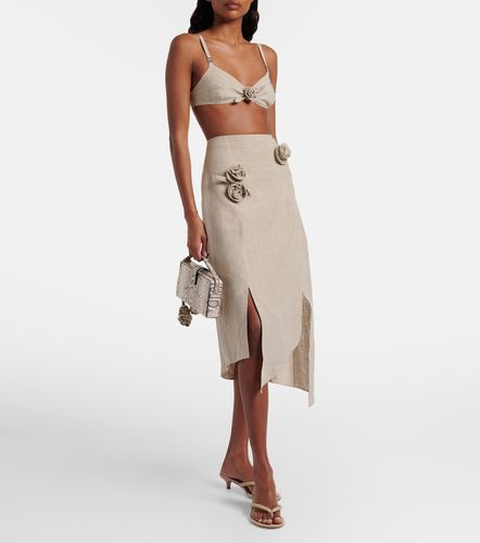 Brassière en lin à appliqué floral - Coperni - Modalova