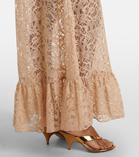 Robe longue en dentelle à volants - Adriana Degreas - Modalova