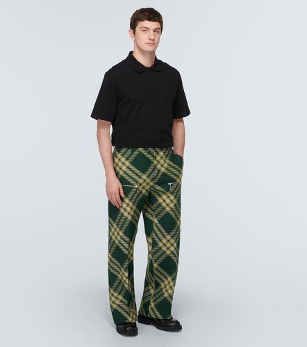 Pantalon droit en laine à carreaux - Burberry - Modalova