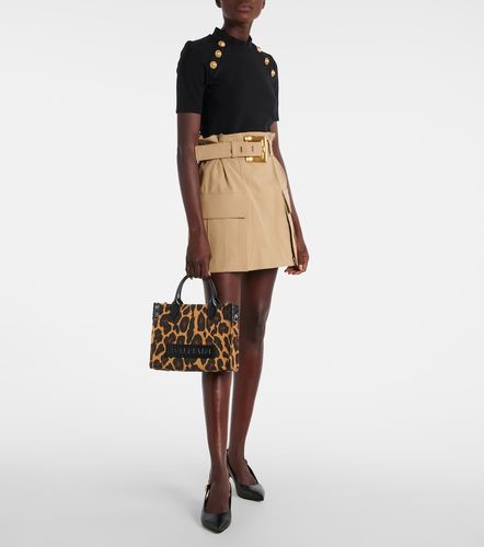 Mini-jupe en gabardine de coton - Balmain - Modalova