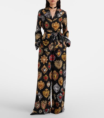 Pantalon palazzo Devotion en soie - Dolce&Gabbana - Modalova