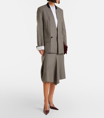 Jupe midi asymétrique en laine vierge - Victoria Beckham - Modalova