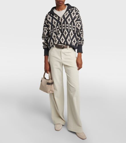 Pull Vintage en laine mélangée jacquard - Brunello Cucinelli - Modalova