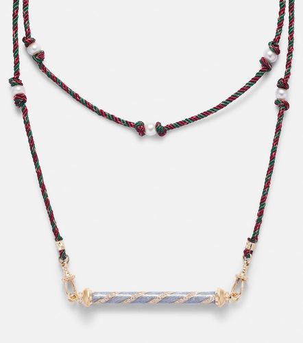 Collier Candy Cane en or 18 ct, diamants et émail - Marie Lichtenberg - Modalova