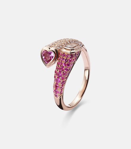Bague Mixed Bypass en or rose 18 ct, diamants et saphirs - Shay Jewelry - Modalova