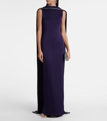 Robe longue en crêpe de satin à ornements - Roland Mouret - Modalova