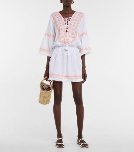 Robe Martina brodée en coton et lin - Melissa Odabash - Modalova
