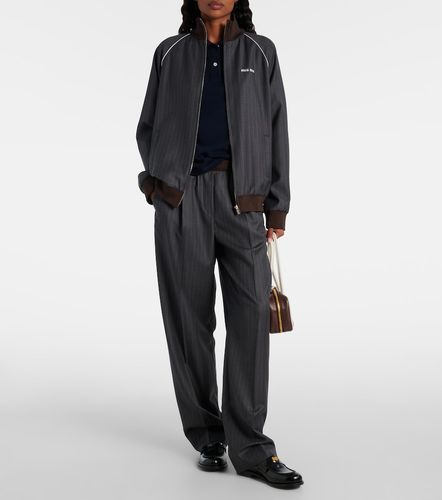 Veste blouson rayée en laine vierge - Miu Miu - Modalova