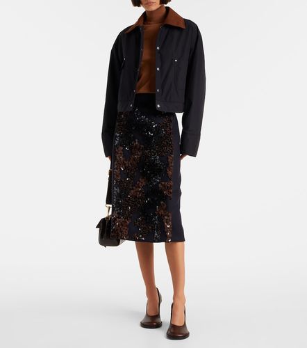 Jupe midi en laine mélangée à sequins - Plan C - Modalova