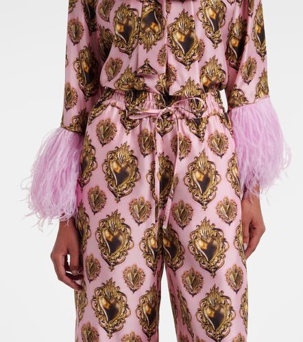 Pantalon ample imprimé en soie - Dolce&Gabbana - Modalova