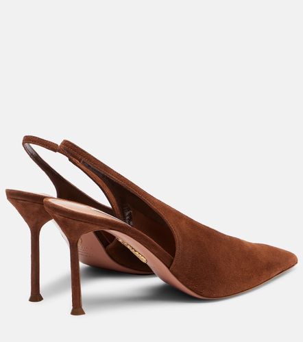 Escarpins slingback Voltaire 85 en daim - Aquazzura - Modalova