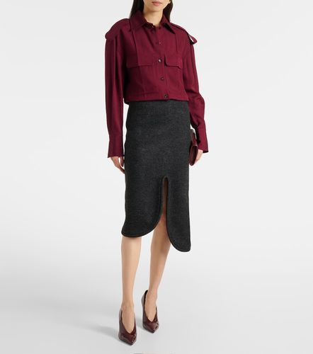 Jupe crayon taille haute rembourrée en laine - Victoria Beckham - Modalova