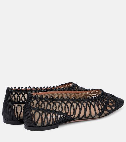 Ballerines Kahlo en raphia et résille - Aquazzura - Modalova