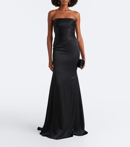 Robe longue bustier en crêpe de satin - Alex Perry - Modalova