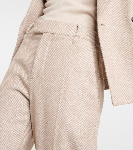 Pantalon évasé Chevron en laine mélangée - Brunello Cucinelli - Modalova
