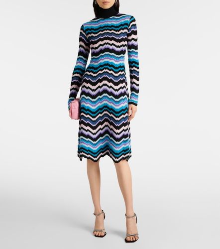 Robe midi en maille à col roulé et motif zigzag - Missoni - Modalova