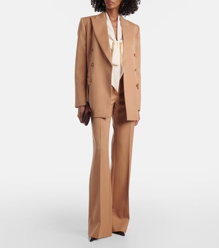 Pantalon évasé à taille basse en laine à rayures - Stella McCartney - Modalova