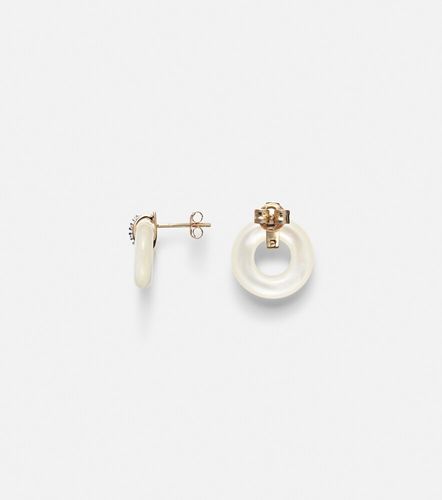 Boucles d’oreilles en or 14 ct, nacre et diamants - Mateo - Modalova