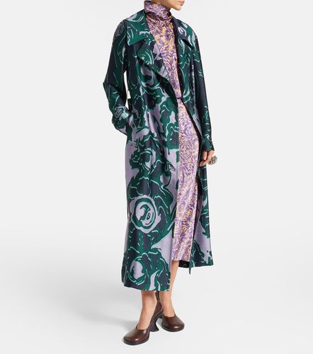 Jupe midi en satin de soie à fleurs - Dries Van Noten - Modalova