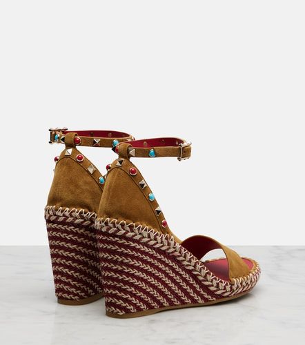 Sandales compensées Rockstud en daim - Valentino Garavani - Modalova