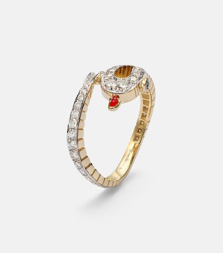 Yvonne Léon Bague Python en or 9 ct et diamants - Yvonne Leon - Modalova