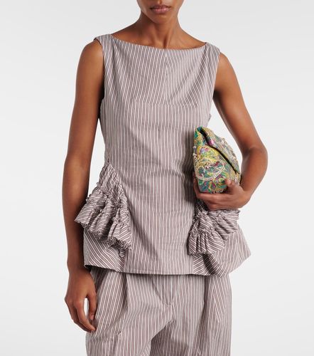 Top rayé en coton et soie à volants - Dries Van Noten - Modalova