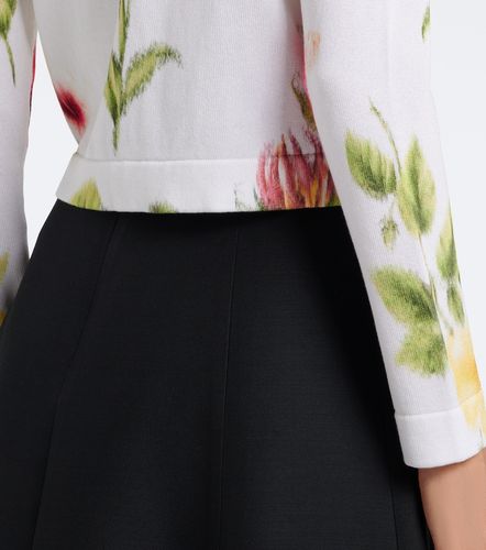 Cardigan en coton mélangé à fleurs - Oscar de la Renta - Modalova