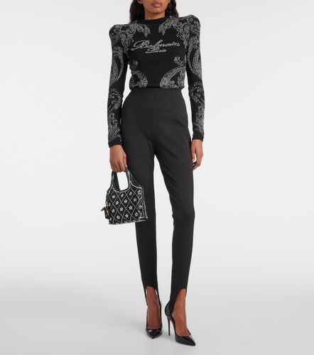 Top en coton mélangé à logo et motif paisley - Balmain - Modalova