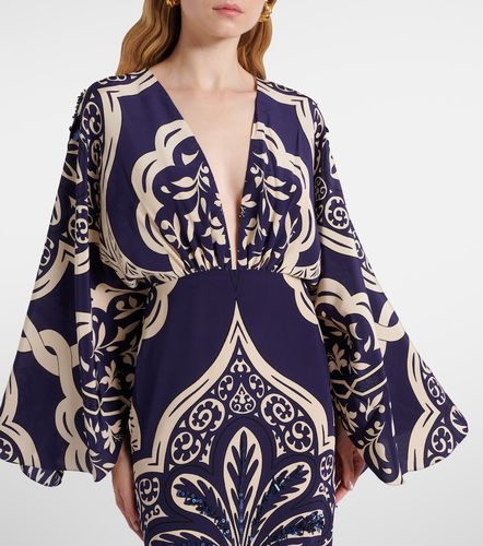 Robe longue imprimée en soie à sequins - Johanna Ortiz - Modalova