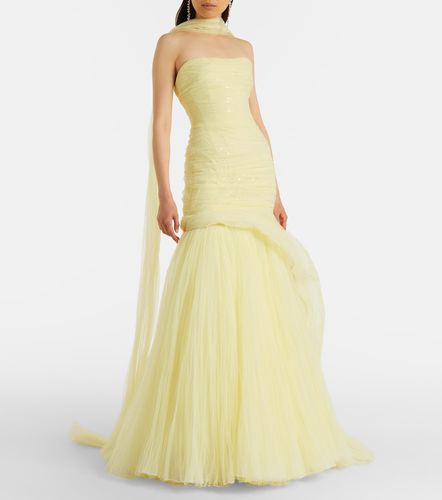 Robe longue bustier en tulle - Marmar Halim - Modalova