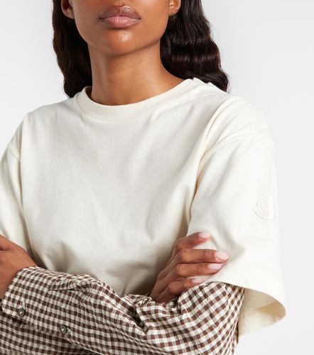 T-shirt en coton à carreaux - Moncler - Modalova