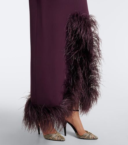 Robe longue en Cady Couture à plumes - Valentino - Modalova