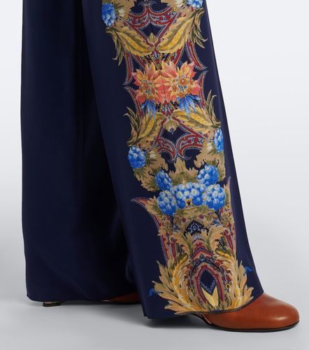 Pantalon droit en soie à imprimé floral - Etro - Modalova