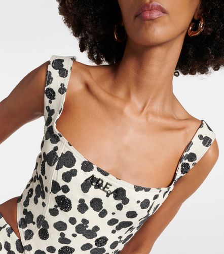 Corset Dalmatian en denim à ornements - Area - Modalova
