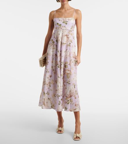 Robe midi Acacia en lin à imprimé floral - Zimmermann - Modalova