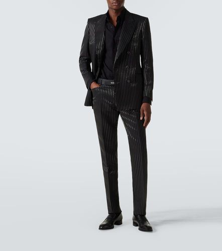 Pantalon de costume Dylan rayé en laine et soie - Tom Ford - Modalova