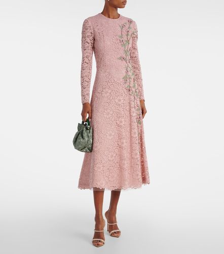 Robe midi Marlena brodée en dentelle - Costarellos - Modalova