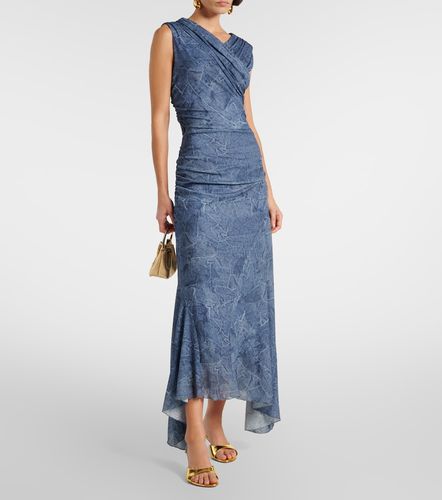 Robe longue imprimée froncée - Ganni - Modalova