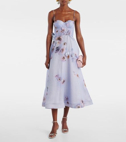Robe Hypnotic en lin et soie à fleurs - Zimmermann - Modalova