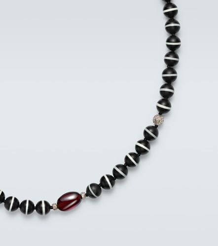 Collier en argent sterling à perles fantaisie et pierres précieuses - Ileana Makri - Modalova