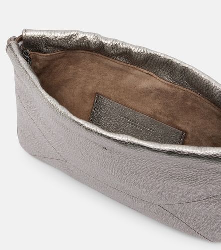 Sac à bandoulière Small en cuir métallisé - Brunello Cucinelli - Modalova