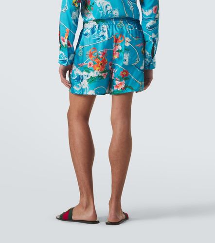 Gucci Short en soie à fleurs - Gucci - Modalova